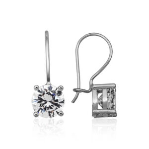 Gümüş Sallantılı Tek Taş Küpe