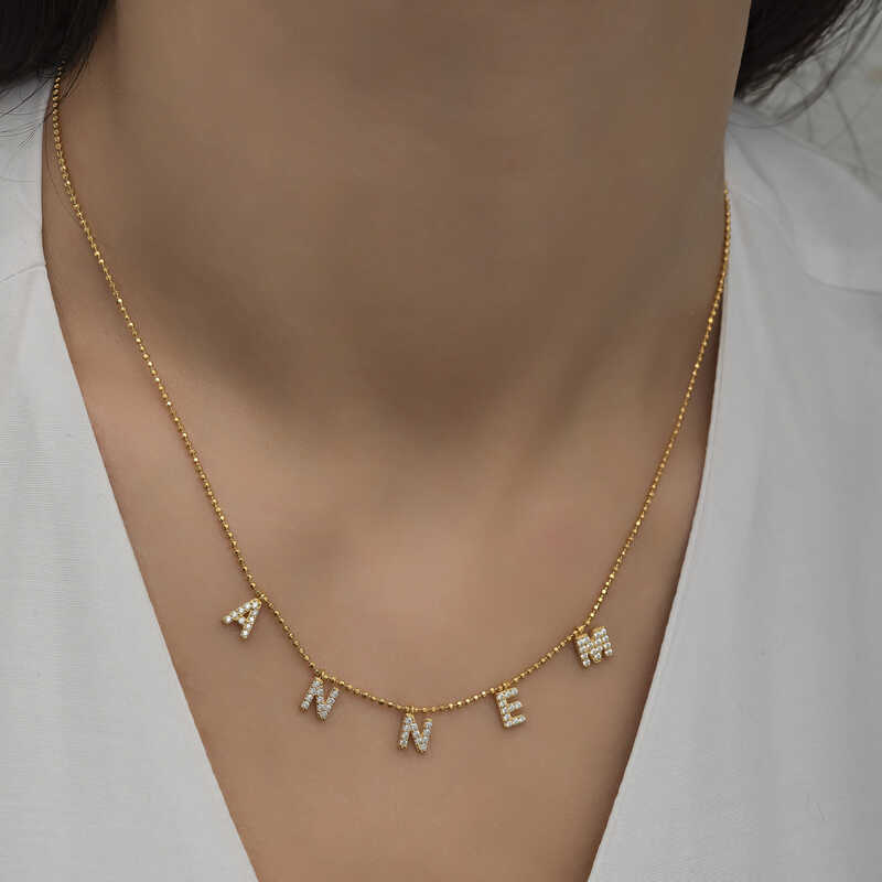 Gümüş Gold Annem Yazılı Bayan Kolye