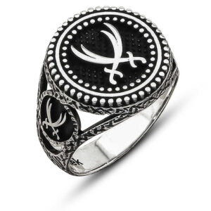 Gümüş Zülfikar Kılıcı Motifli Erkek Yüzük